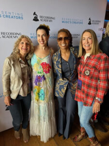Katherine Dines with attendees of the breakfast for Family Entertainers at the Grammys