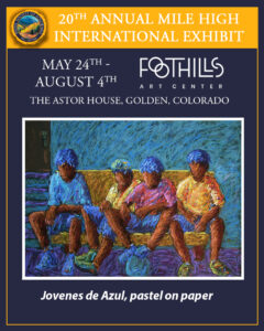 A graphic of Tony Ortega's pastel " Jovenes de Azul."