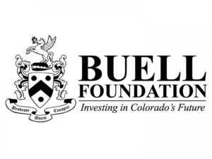 Black and white Buell Foundation logo